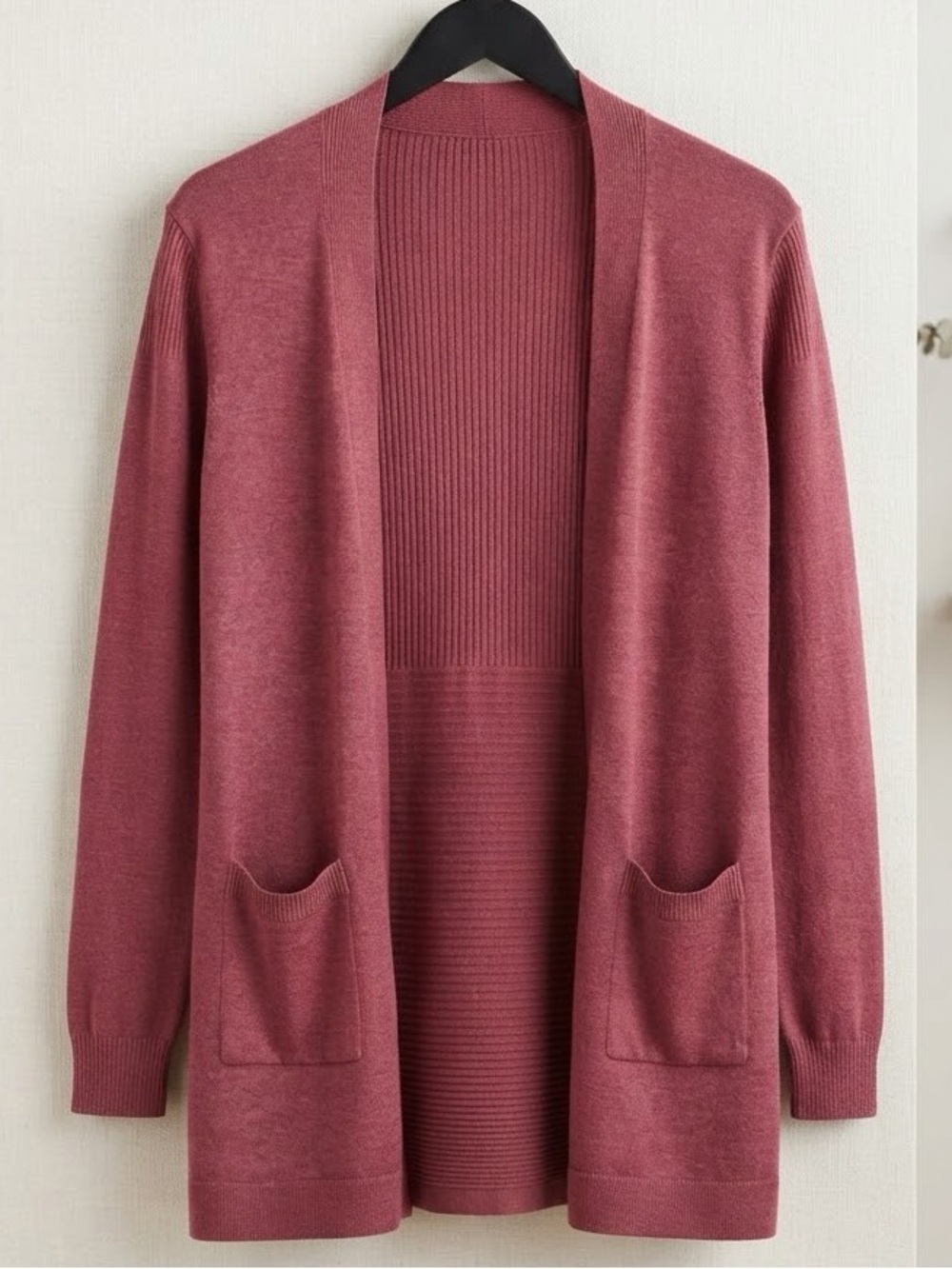torrid Open-Front Long Cardigan in Rose Pink